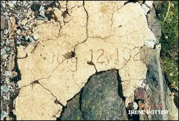 1920s date etched into a step (9/19/2000)