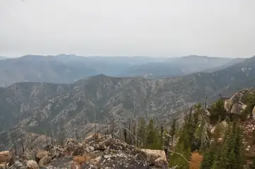 Baldy Mountain Lookout site - view west