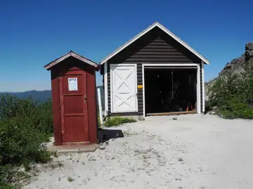 Maintenance shed and privy in 2013