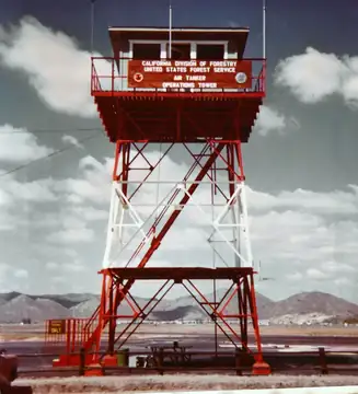 Estelle Mountain Lookout shortly after relocation Hemet-Ryan Air Tanker Base
