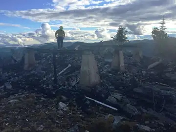 Burned remains of the lookout