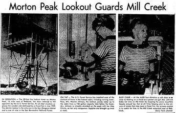 Morton Peak Lookout Guards Mill Creek - May 10, 1961