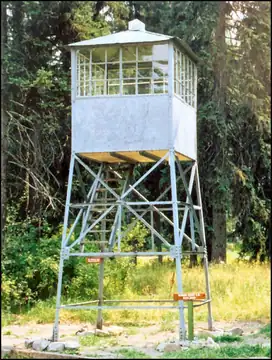 Photo of Sloans Creek Point Lookout (now at the Cent. ID Hist. Museum)