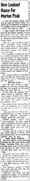 New Lookout House For Morton Peak - April 13, 1960