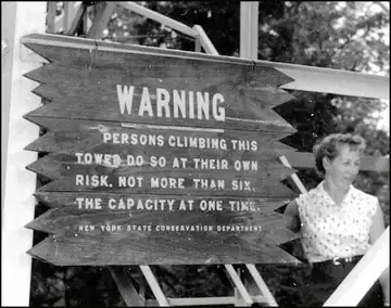 Observer Helen Ellett and sign 1959