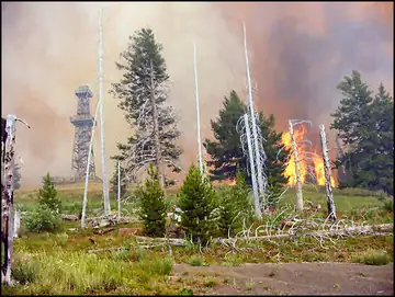 Battle Creek Fire when it reached Hat Point