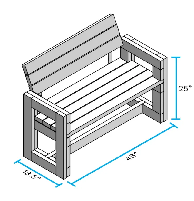 Bench + Back, assembled