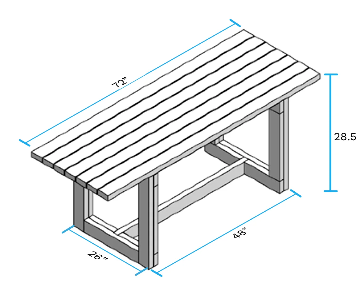 6' Table, assembled