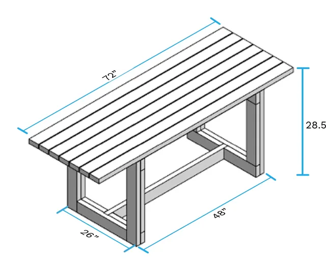 6' Table, assembled